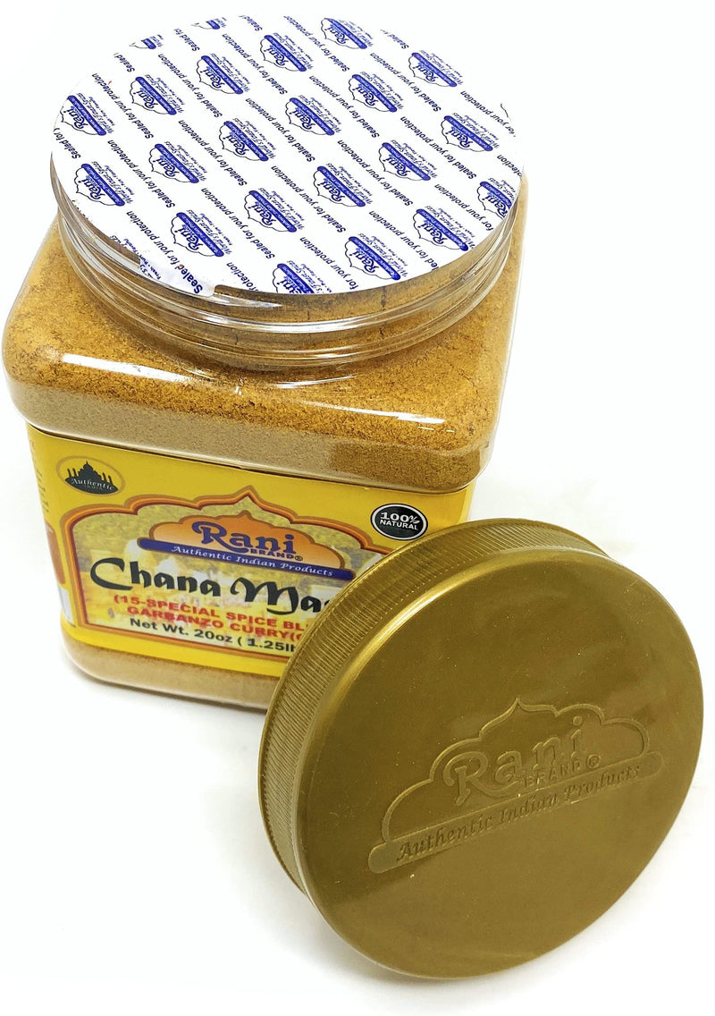 Rani Chana Masala (Garbanzo Curry 15-Spice Blend) 20oz (1.25lbs) 567g PET Jar ~ All Natural | Vegan | No Colors | Gluten Friendly | NON-GMO | Indian Origin