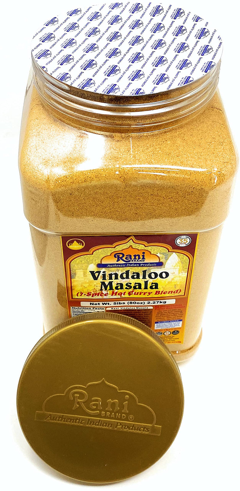 Rani Vindaloo Curry Masala Natural Indian Spice Blend 80oz (5lbs) 2.27kg Bulk PET Jar ~ Salt Free | Vegan | Gluten Friendly| NON-GMO | No colors | Indian Origin