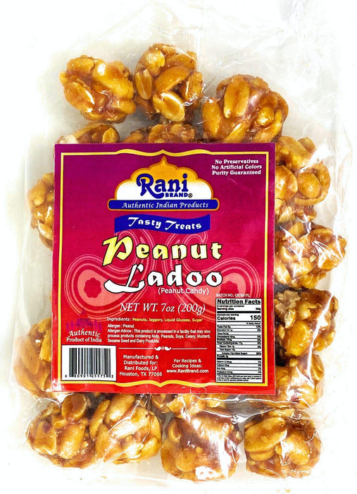 Rani Peanut Ladoo (Round Peanut Brittle Candy) 7oz (200g) x Pack of 10 ~ All Natural | Vegan | No Colors | Gluten Friendly | Indian Origin