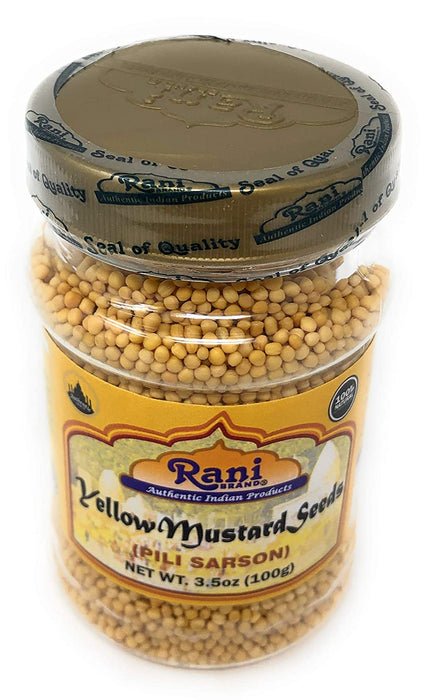 Rani Yellow Mustard Seeds Whole Spice 3.5oz (100g) ~ All Natural | Vegan | Gluten Friendly | NON-GMO | Indian Origin