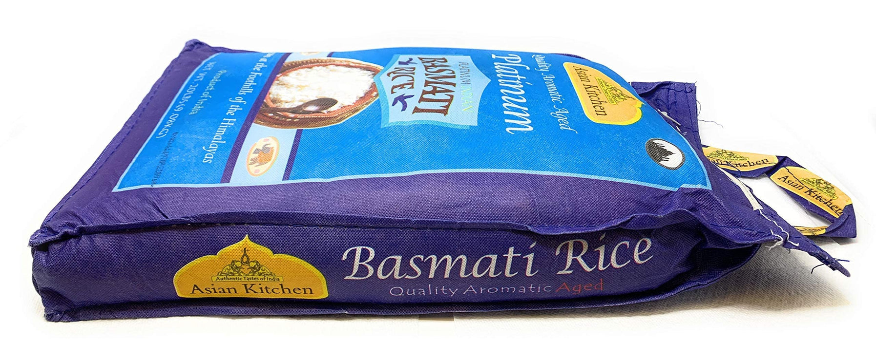 Asian Kitchen Platinum White Basmati Rice Extra Long Aged 20lbs (9.08kg) ~ All Natural | Gluten Friendly | Vegan | Indian Origin | Export Quality