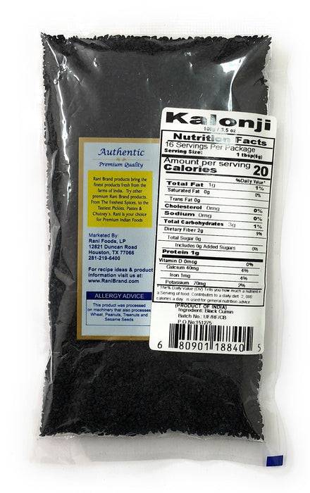 Rani Kalonji (Black Seed, Nigella Sativa, Black Cumin) Seeds 3.5oz (100g) All Natural ~ Gluten Friendly | NON-GMO | Vegan | Indian Origin