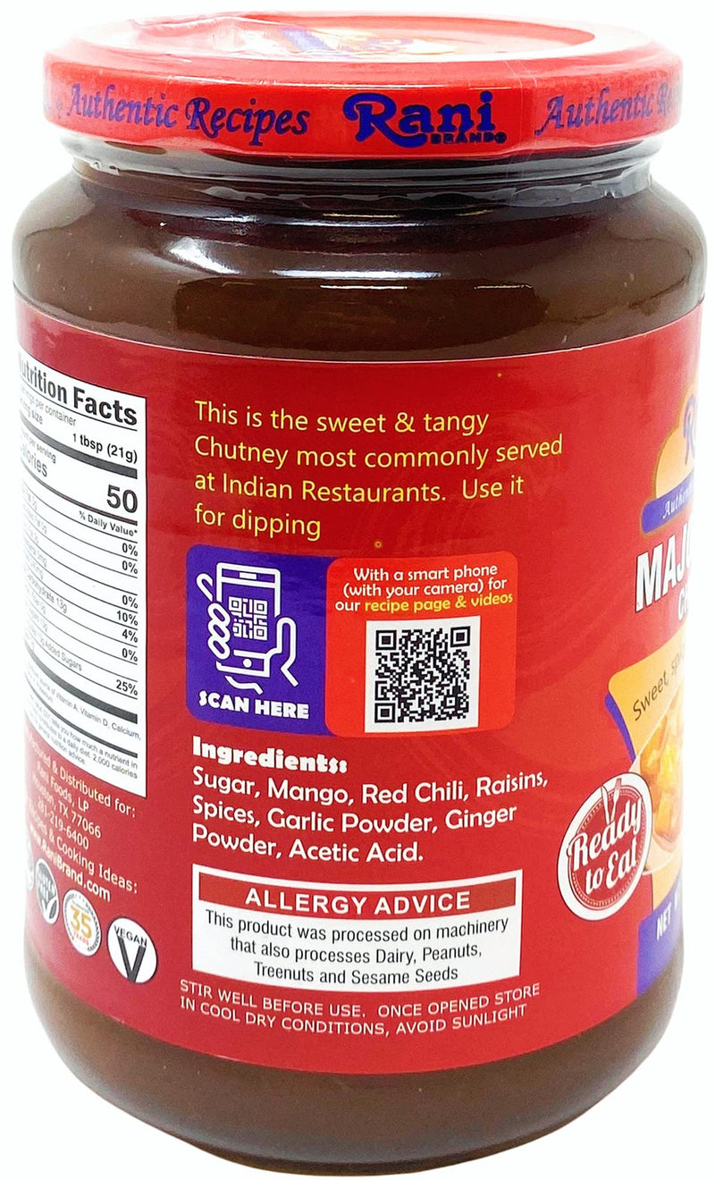Rani Major Grey Mango Chutney (Indian Preserve) 36oz (2.2lbs) 1kg Value Pack, Glass Jar, Ready to eat, Vegan, Pack of 5+1 FREE ~ Gluten Free
