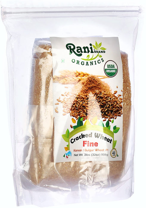 Rani Organic Cracked Wheat Fine (Kansar/Bulgur Wheat#1) 32oz (2lbs) 908g ~ All Natural | Vegan | Gluten Friendly | NON-GMO | Indian Origin | USDA Certified Organic