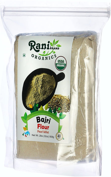 Rani Organic Bajri Flour (Pearl Millet) 32oz (2lbs) 908g ~ All Natural | Vegan | Gluten Friendly | NON-GMO | Indian Origin | USDA Certified Organic