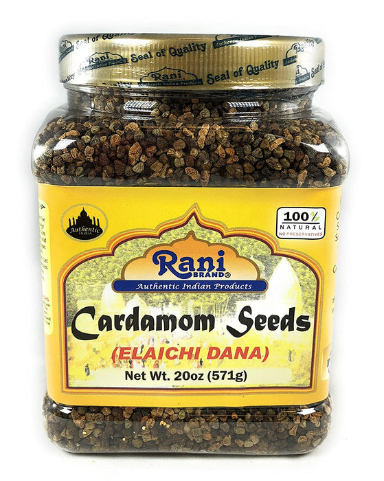 Rani Cardamom (Elachi) Decorticated Seeds Indian Spice 20oz (1.25lbs) 571g PET Jar ~ All Natural | Vegan | Gluten Friendly | NON-GMO | Indian Origin