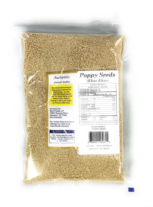 Rani White Poppy Seeds Whole (Khus Khus) Indian Spice 7oz (200g) ~ All Natural | Vegan | Gluten Friendly | NON-GMO | Indian Origin