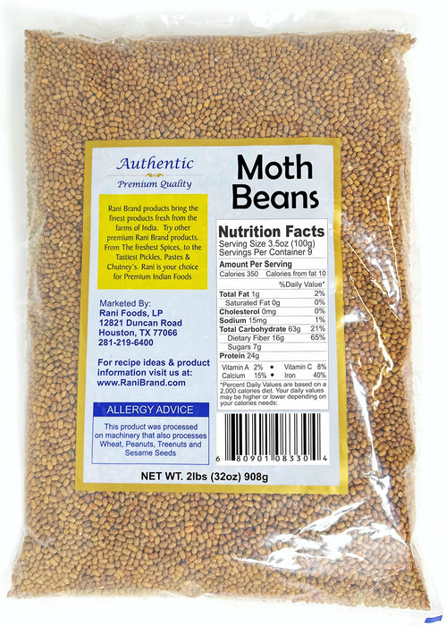 Rani Moth Beans Whole 32oz (2lbs) 908g ~ All Natural | Gluten Friendly | Non-GMO | Vegan | Indian Origin