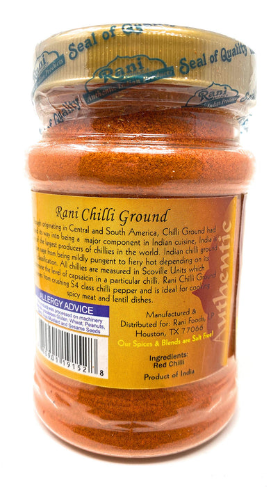 Rani Chilli Powder (Mirchi) Ground Indian Spice 3oz (85g) PET Jar ~ All Natural | Salt-Free | Vegan | No Colors | Gluten Friendly | NON-GMO