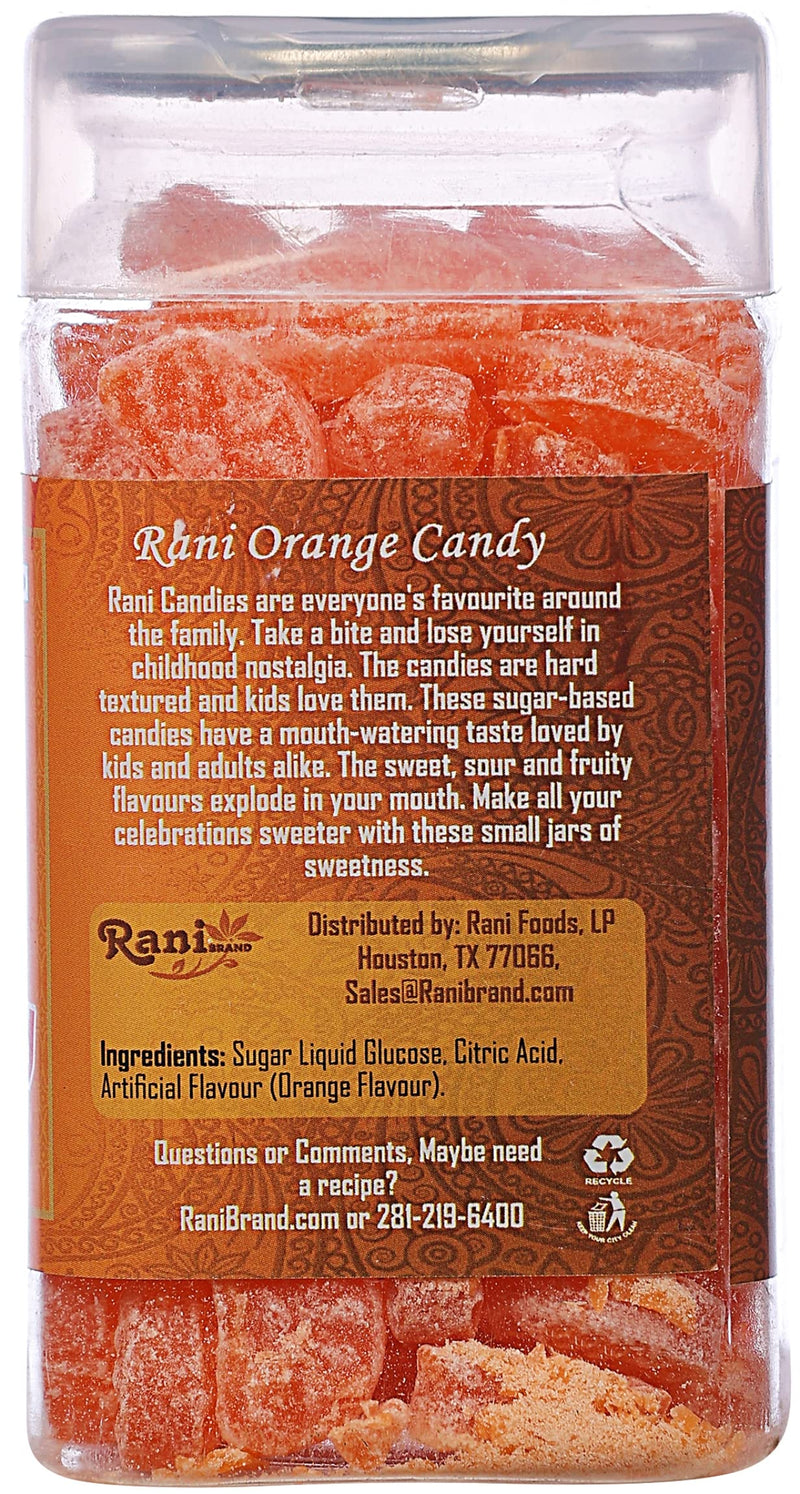 Rani Orange Candy 5.25oz (150g) Vacuum Sealed, Easy Open Top, Resealable Container ~ Indian Tasty Treats | Vegan | Gluten Friendly | NON-GMO | Indian Origin