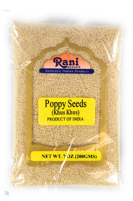 Rani White Poppy Seeds Whole (Khus Khus) Indian Spice 7oz (200g) ~ All Natural | Vegan | Gluten Friendly | NON-GMO | Indian Origin
