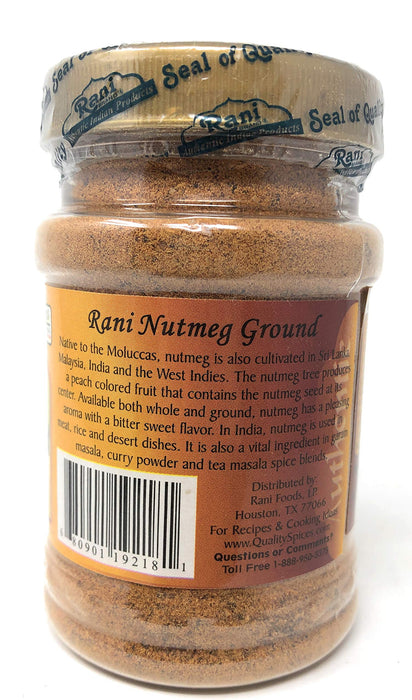 Rani Nutmeg (Jaiphul) Ground Powder Spice 3oz (85g) PET Jar ~ All Natural | Vegan | Gluten Friendly | NON-GMO | Indian Origin