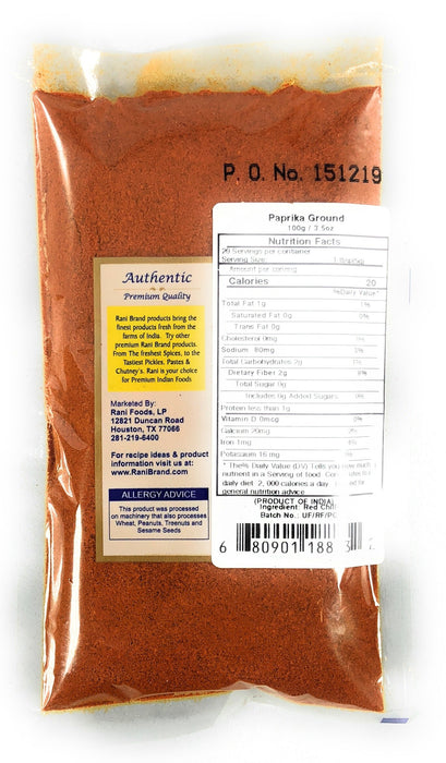 Rani Paprika (Deggi Mirch, Low Heat, Low Heat) Spice Powder, Ground 3.5oz (100g) ~ All Natural, Salt-Free | Vegan | No Colors | Gluten Friendly | NON-GMO | Indian Origin