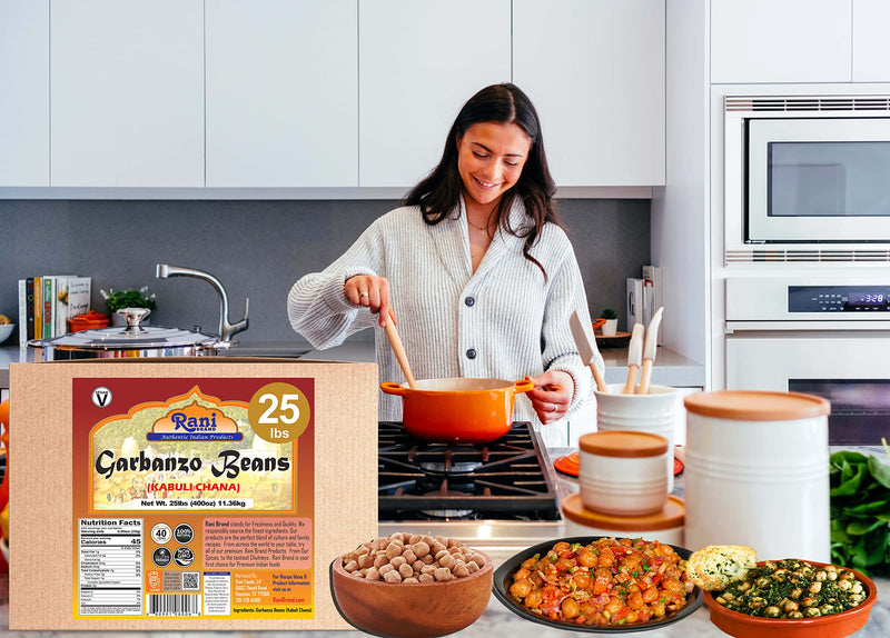 Rani Garbanzo Beans (Kabuli Chana) 400oz (25lbs) 11.36kg Bulk Box ~ All Natural | Vegan | Gluten Friendly | NON-GMO | Indian Origin