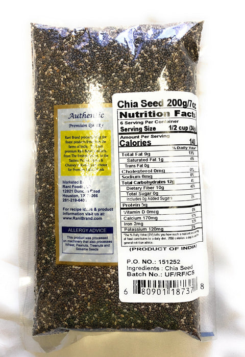Rani Chia Seeds 7oz (200g) ~ All Natural | Vegan | Gluten Friendly | NON-GMO | Indian Origin…