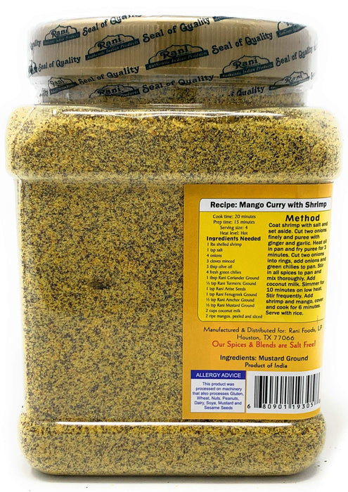 Rani Mustard Seeds Ground, Powder Spice (Rai Sarson) 16oz (1lb) 454g PET Jar ~ All Natural | Gluten Friendly | NON-GMO | Vegan | Indian Origin