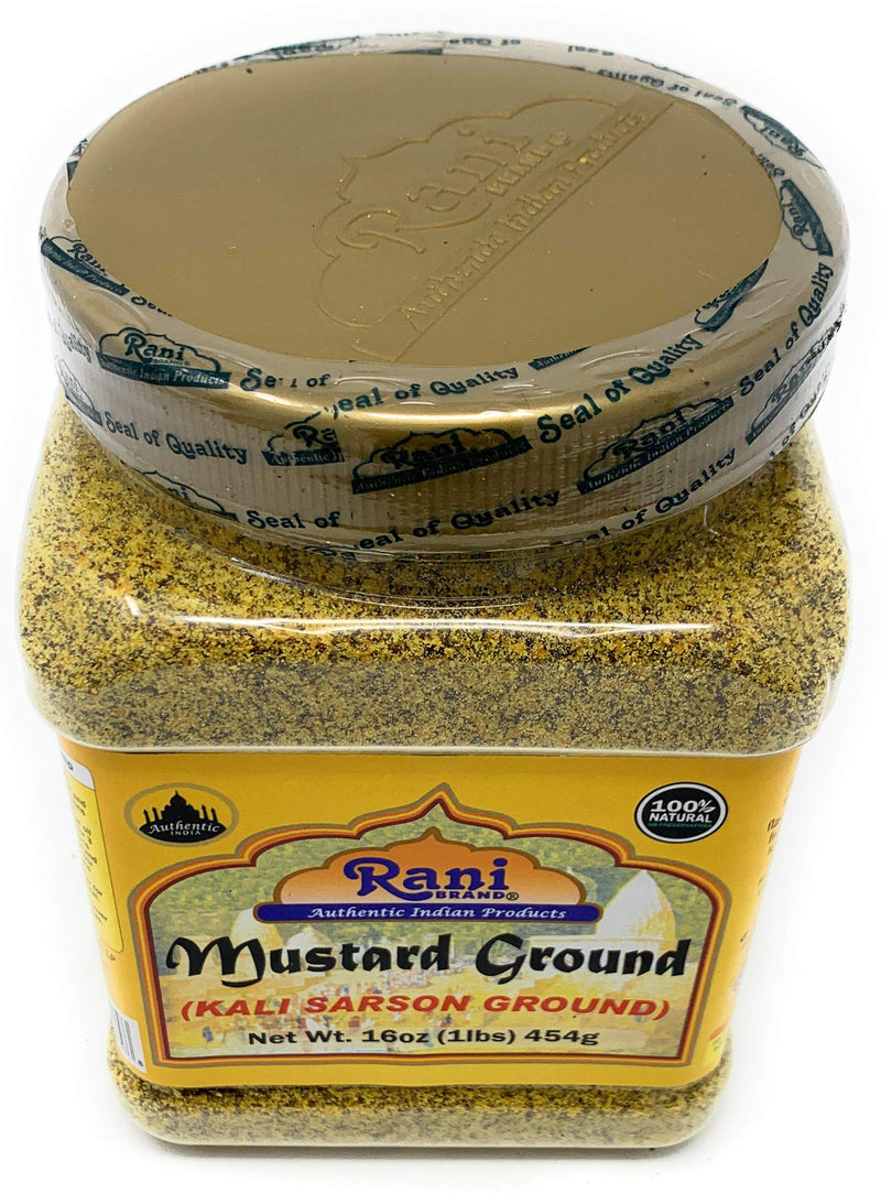 Rani Mustard Seeds Ground, Powder Spice (Rai Sarson) 16oz (1lb) 454g PET Jar ~ All Natural | Gluten Friendly | NON-GMO | Vegan | Indian Origin