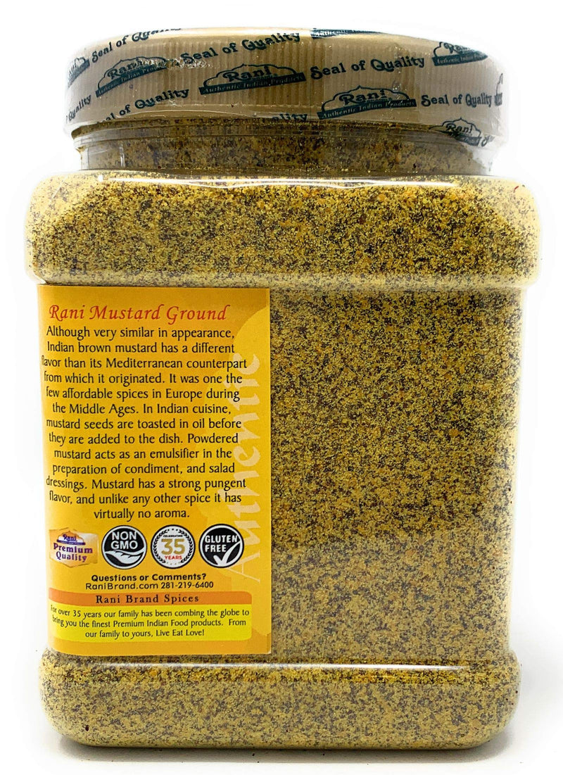 Rani Mustard Seeds Ground, Powder Spice (Rai Sarson) 16oz (1lb) 454g PET Jar ~ All Natural | Gluten Friendly | NON-GMO | Vegan | Indian Origin