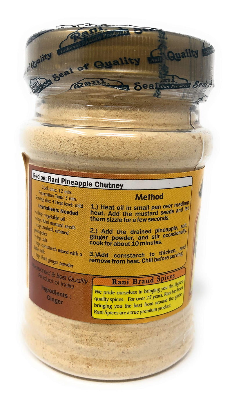 Rani Ginger (Adarak) Powder Ground, Spice 2.5oz (71g) PET Jar ~ All Natural | Vegan | Gluten Friendly | NON-GMO | Indian Origin