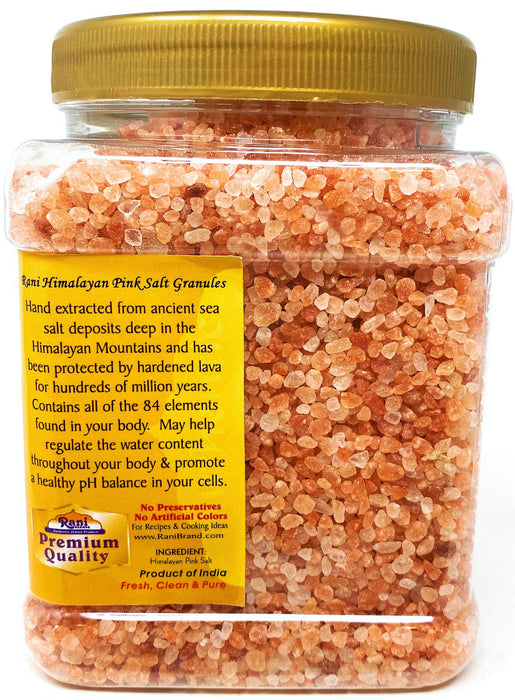 Rani Himalayan Pink Salt Granules (84 Essential Trace Minerals) 32oz (2lbs) 908g PET Jar ~ Natural | Vegan | Gluten Friendly | NON-GMO