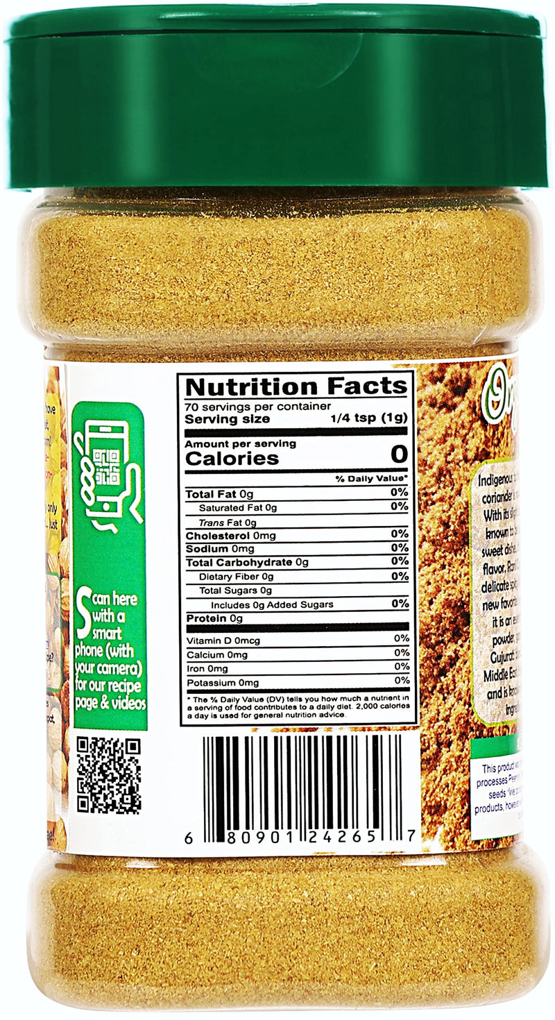 Rani Organic Coriander Powder (Dhania Powder 2.5oz (70g) PET Jar ~ All Natural | Vegan | Gluten Friendly | Indian Origin | USDA Certified Organic