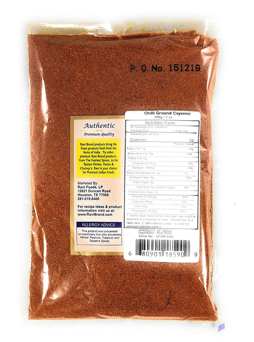 Rani Chilli Powder (Mirchi) Ground Indian Spice 7oz (200g) ~ All Natural, Salt-Free | Vegan | No Colors | Gluten Friendly | NON-GMO | Indian Origin
