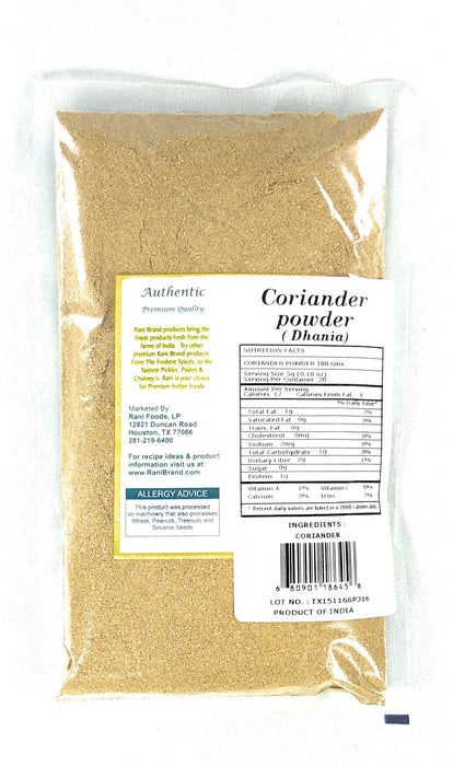 Rani Coriander Ground Powder (Indian Dhania) Spice 100g (3.5oz) ~ All Natural, Salt-Free | Vegan | No Colors | Gluten Friendly | NON-GMO