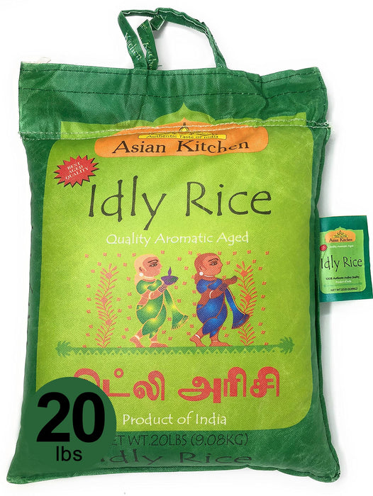 Asian Kitchen Idly (Idli) Rice 20-Pound Bag, 20lbs (9.08kg) Short Grain Rice ~ All Natural | Gluten Friendly | Vegan | Indian Origin | Export Quality