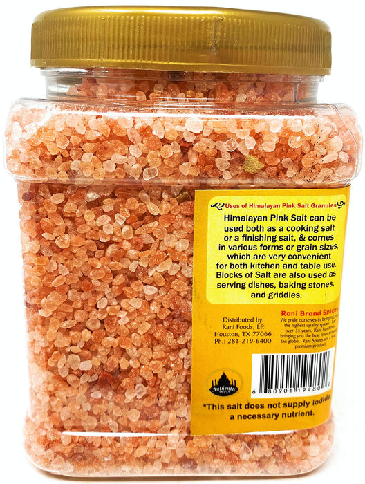 Rani Himalayan Pink Salt Granules (84 Essential Trace Minerals) 32oz (2lbs) 908g PET Jar ~ Natural | Vegan | Gluten Friendly | NON-GMO