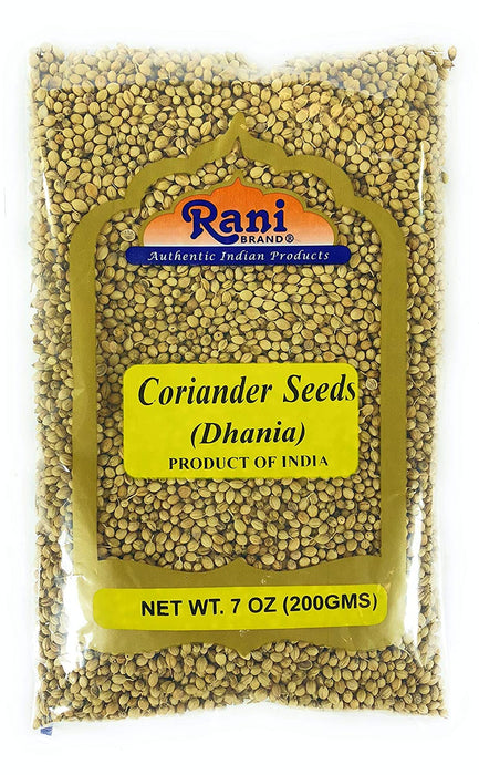 Rani Coriander (Dhania) Seeds Whole, Indian Spice 7oz (200g) ~ All Natural ~ Gluten Friendly | NON-GMO | Vegan | Indian Origin