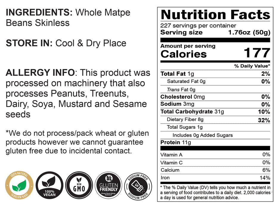 Rani Urid/Urad Gota White (Matpe Beans Skinless) Indian Lentils 400oz (25lbs) 11.36kg Bulk Box ~ All Natural | Gluten Friendly | NON-GMO | Vegan | Indian Origin